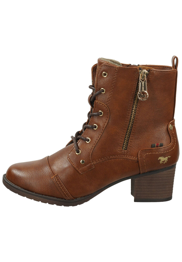 Mustang Stiefelette Lederimitat Cognac Warmfutter - surf4shoes