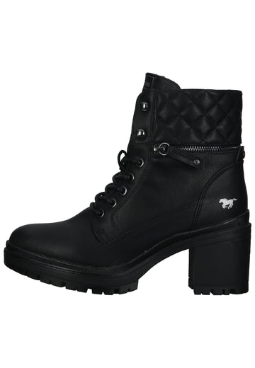 Mustang Stiefelette Lederimitat Schwarz - surf4shoes