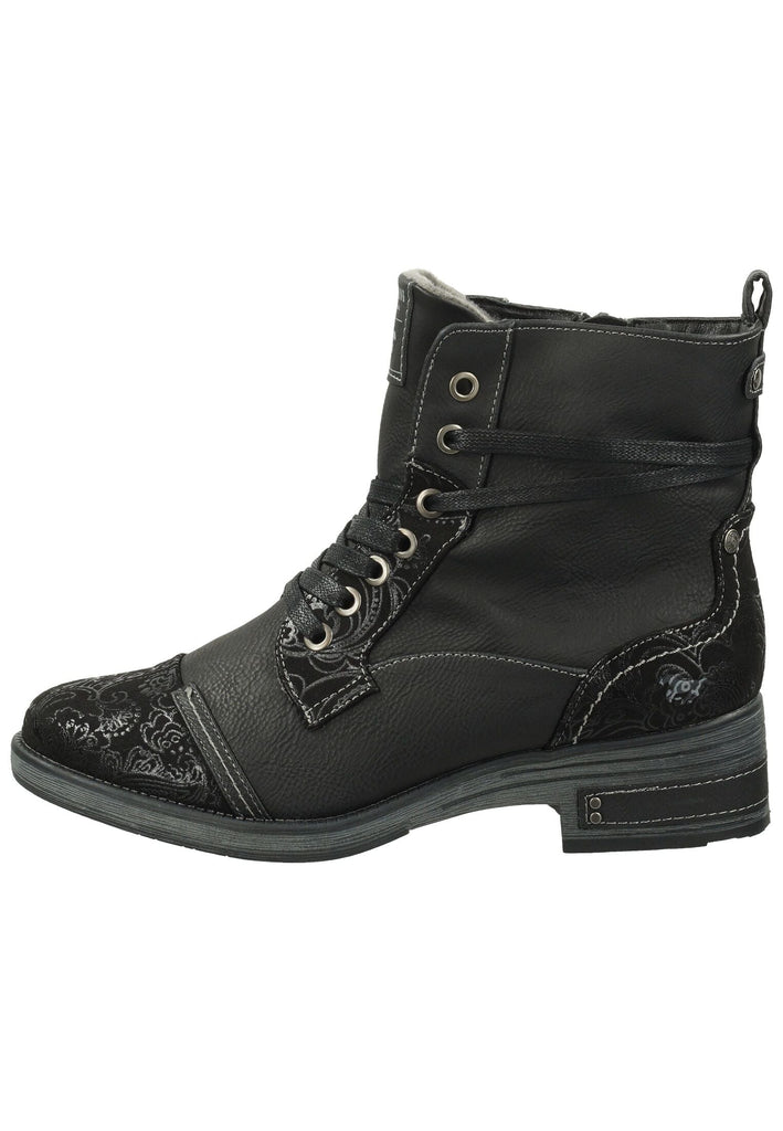 Mustang Stiefelette Lederimitat Schwarz - surf4shoes
