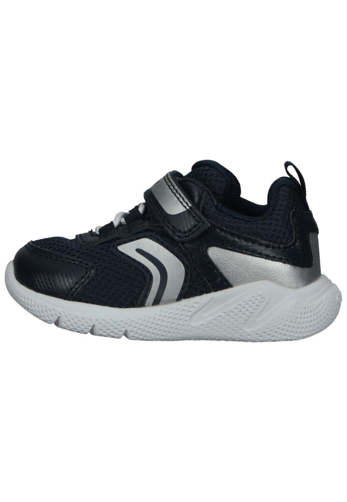 Geox Sneaker Lederimitat/Mesh Blau/Silber - surf4shoes