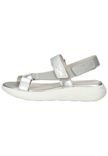 Geox Sandalen Nappaleder Hellgrau/Silber - surf4shoes