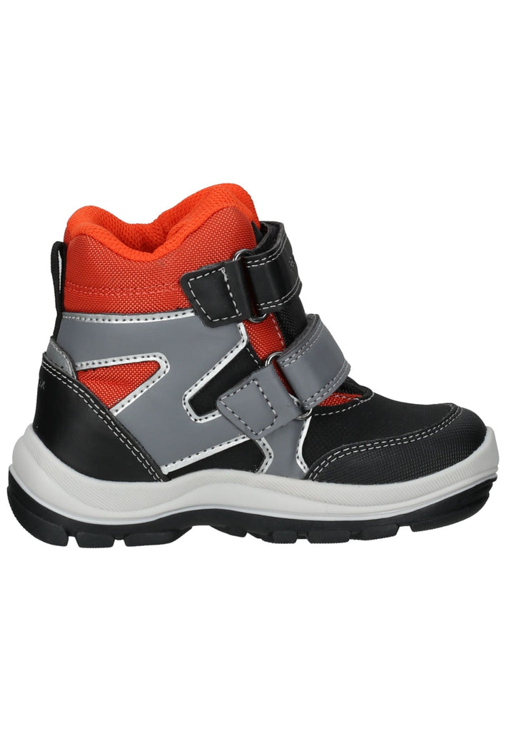 Geox Stiefelette Lederimitat/Textil Schwarz/Orange Warmfutter - surf4shoes