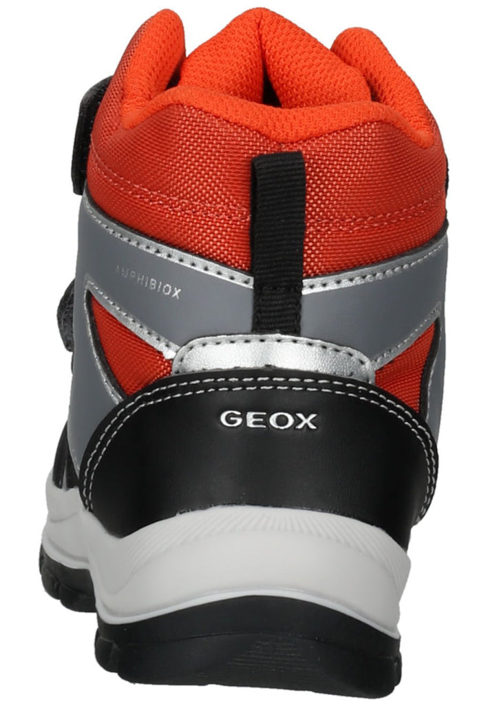 Geox Stiefelette Lederimitat/Textil Schwarz/Orange Warmfutter - surf4shoes