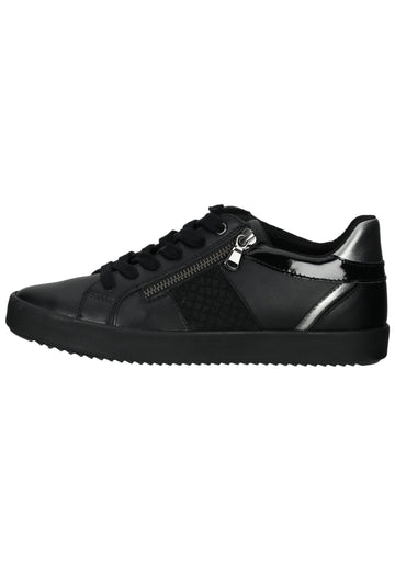 Geox Sneaker Lederimitat/Textil Schwarz/Silber - surf4shoes