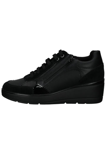 Geox Sneaker Lederimitat/Textil Schwarz - surf4shoes