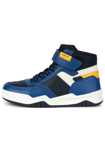 Geox Sneaker Lederimitat/Textil Blau/Gelb - surf4shoes