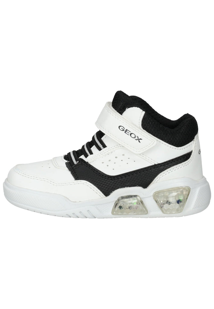 Geox Sneaker Lederimitat/Textil Weiß/Schwarz - surf4shoes