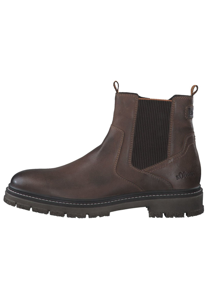 s.Oliver Stiefelette Leder/Textil Cognac - surf4shoes