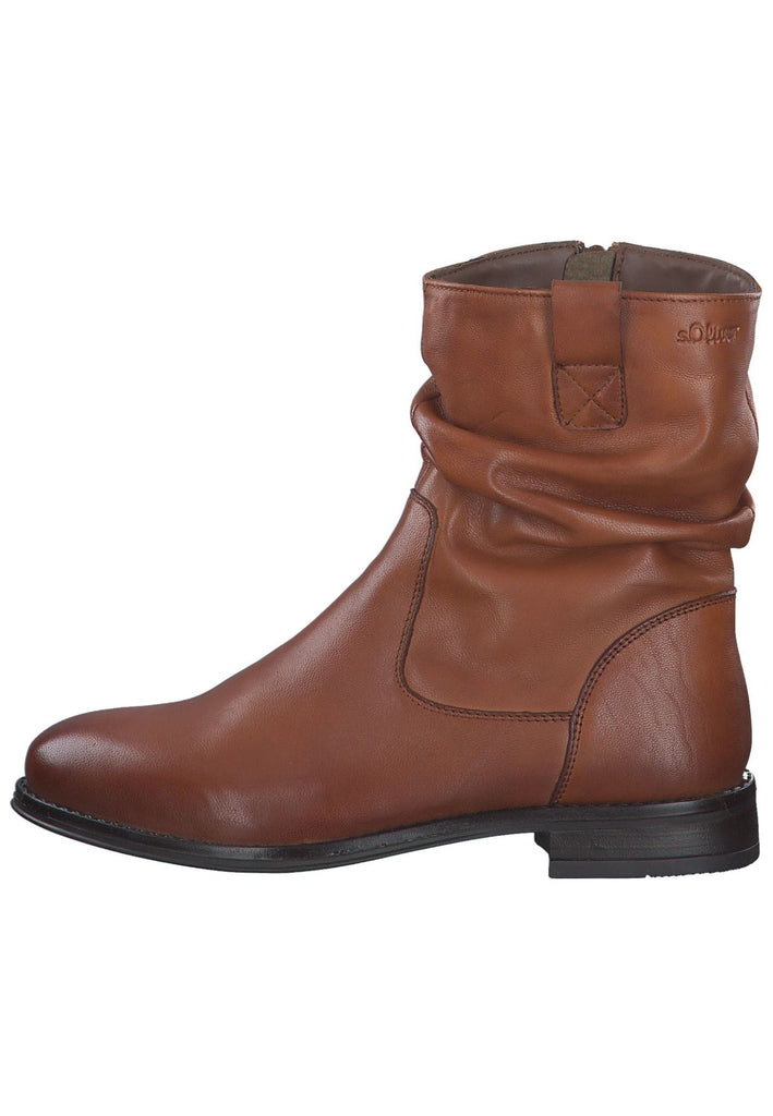 s.Oliver Stiefelette Leder Cognac - surf4shoes
