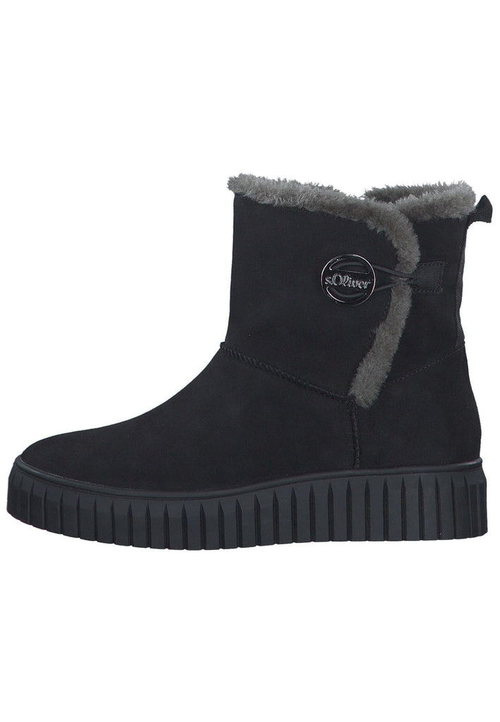 s.Oliver Stiefelette Lederimitat/Textil Black - surf4shoes