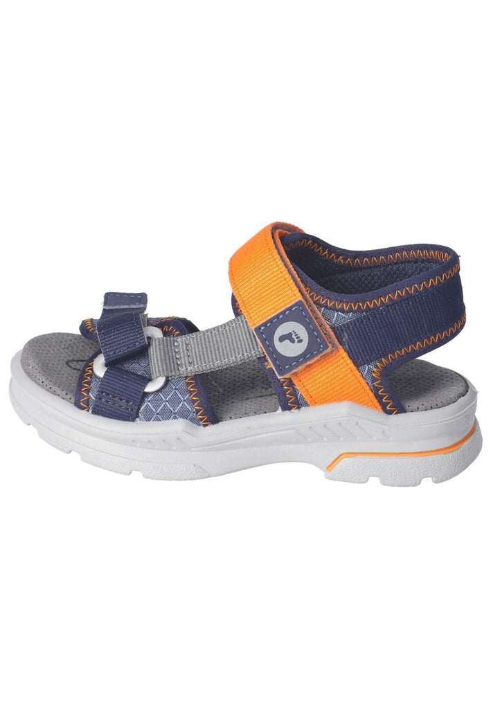 Ricosta Sandalen Lederimitat/Textil Blau/Orange - surf4shoes