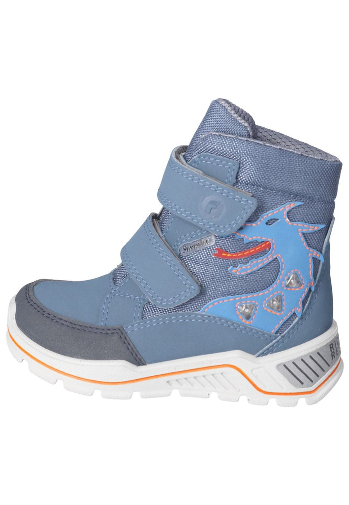 Ricosta Stiefelette Lederimitat/Textil Blau/Grau Warmfutter - surf4shoes