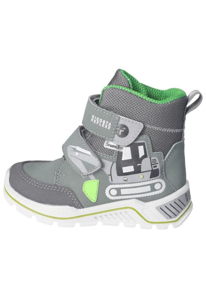 Ricosta Stiefelette Lederimitat/Textil Grau/Grün Warmfutter - surf4shoes