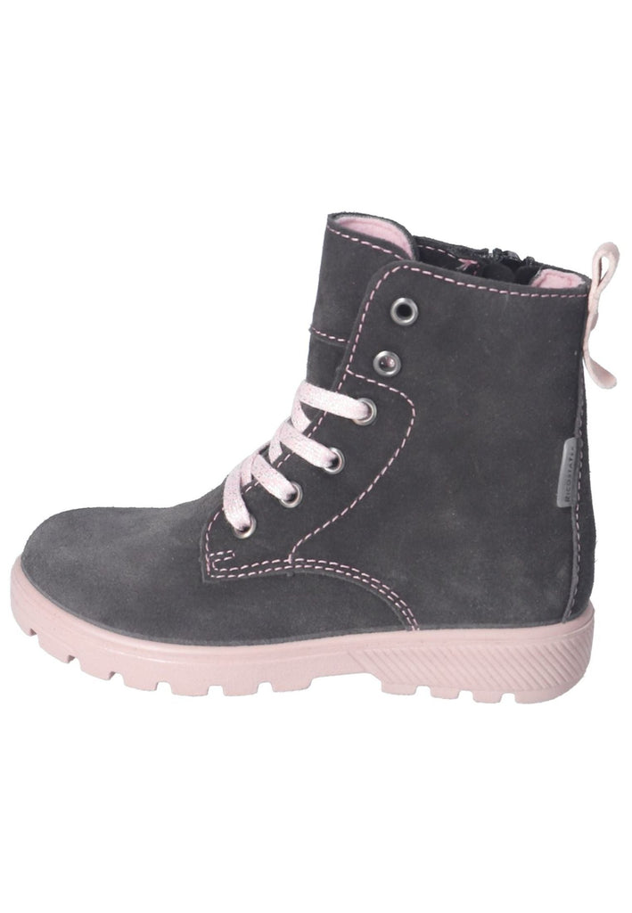 Ricosta Stiefelette Veloursleder Grau/Rosa Warmfutter - surf4shoes