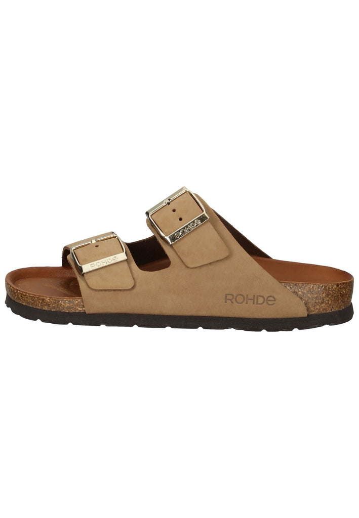 Rohde Pantoletten Leder Natur - surf4shoes