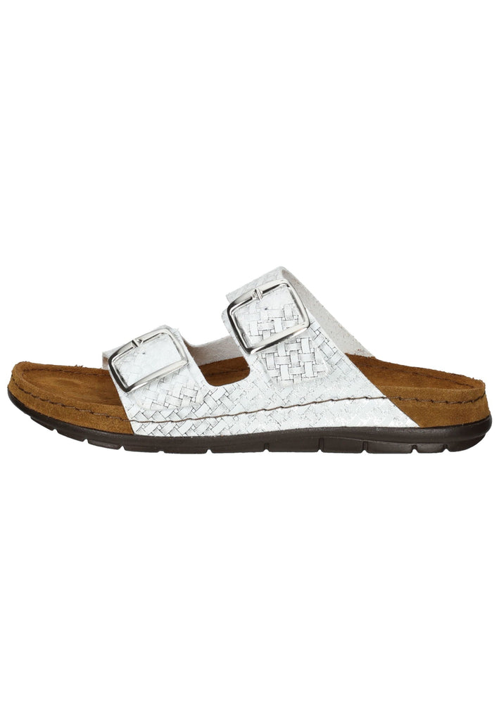 Rohde Pantoletten Lederimitat Silber - surf4shoes
