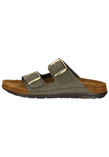 Rohde Pantoletten Leder Olive - surf4shoes