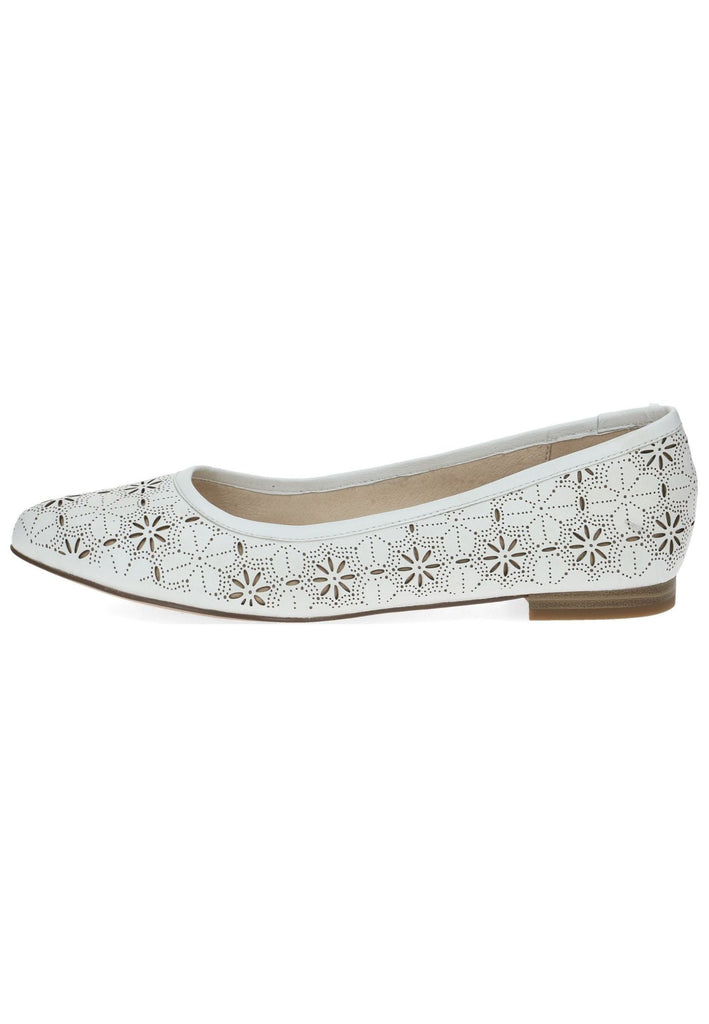 Caprice Ballerinas Leder/Textil Weiß - surf4shoes