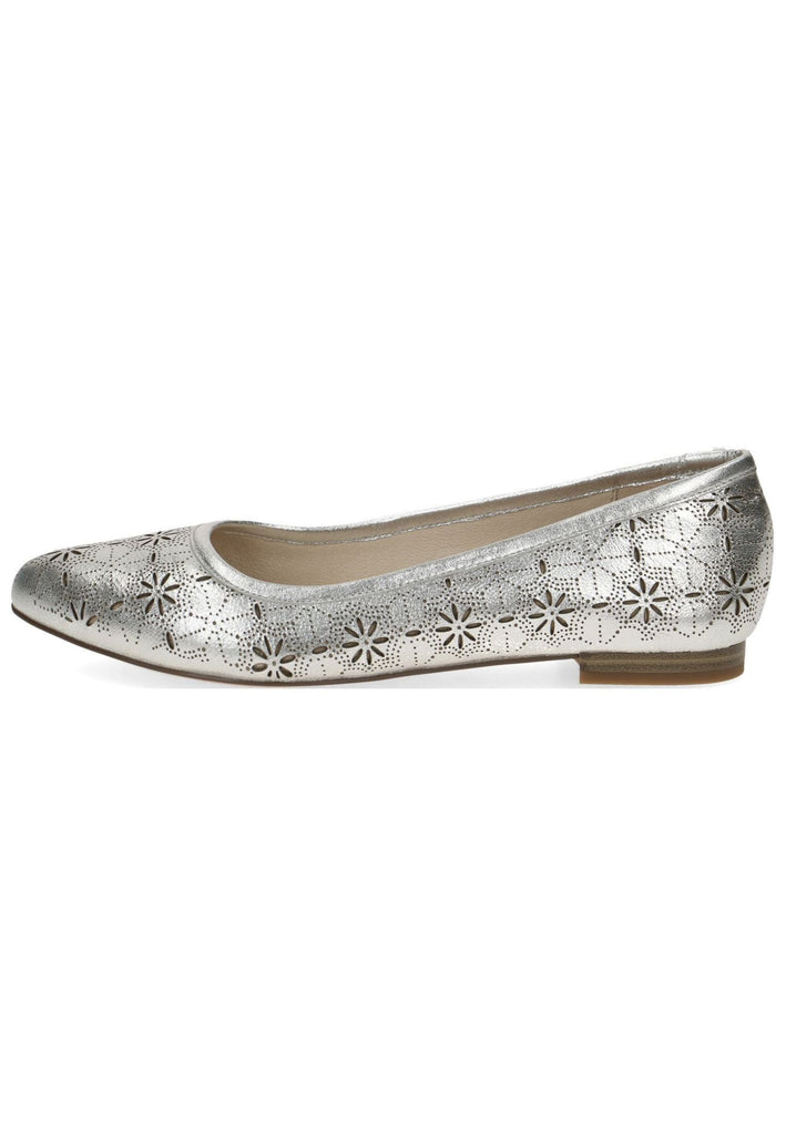 Caprice Ballerinas Leder/Textil Silber - surf4shoes