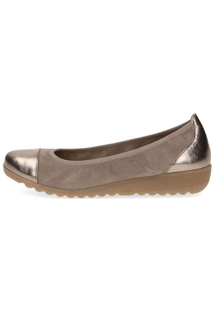 Caprice Ballerinas Veloursleder Taupe - surf4shoes