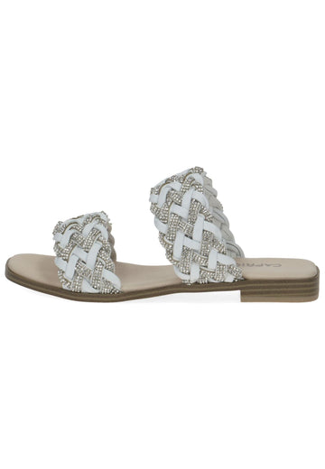 Caprice Pantoletten Leder/Textil Weiß - surf4shoes
