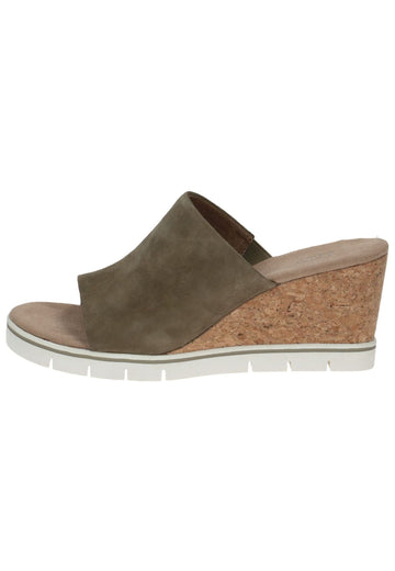 Caprice Pantoletten Veloursleder Grün - surf4shoes