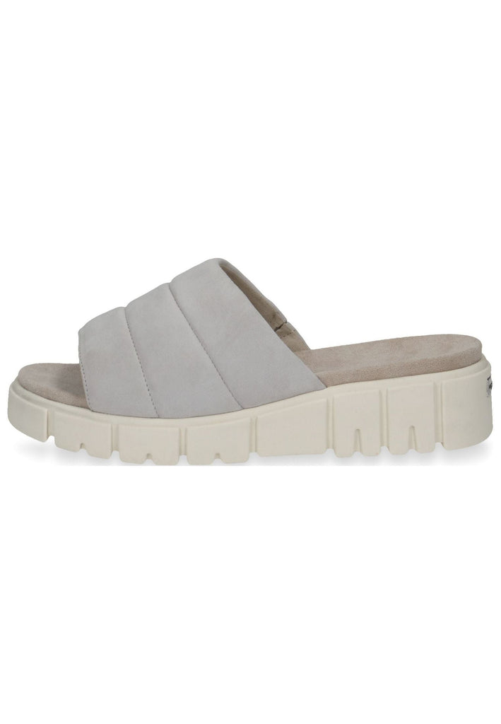 Caprice Pantoletten Veloursleder Hellgrau - surf4shoes