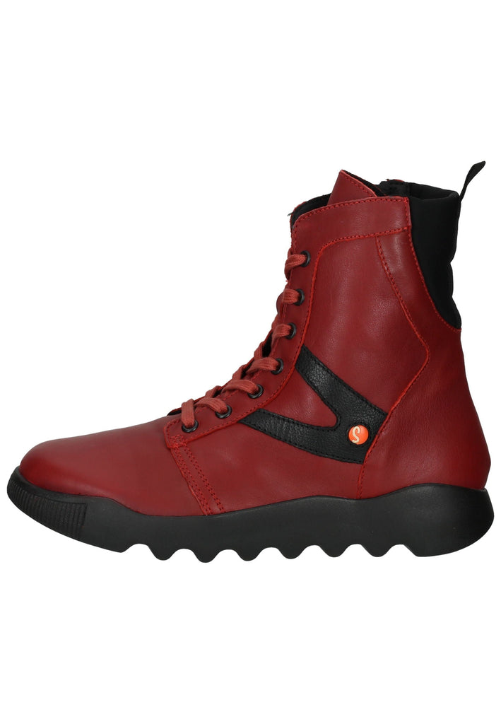 softinos Stiefelette Leder/Textil Rot/Schwarz - surf4shoes