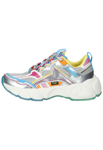 Buffalo Sneaker Lederimitat/Textil Silber/Blau - surf4shoes