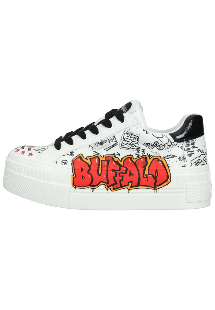 Buffalo Sneaker Lederimitat Schwarz/Weiß - surf4shoes