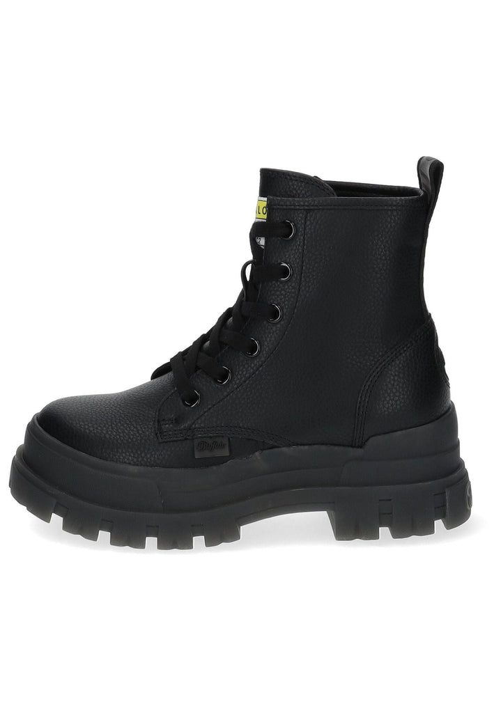 Buffalo Stiefelette Lederimitat Schwarz - surf4shoes