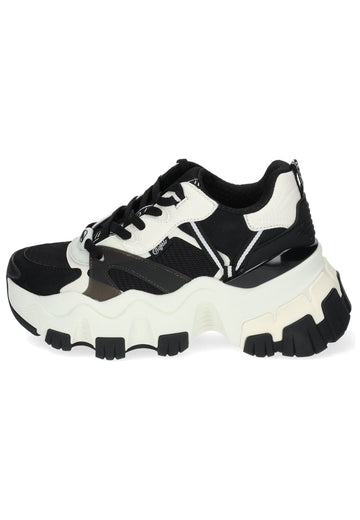 Buffalo Sneaker Lederimitat/Textil Schwarz/Weiß - surf4shoes