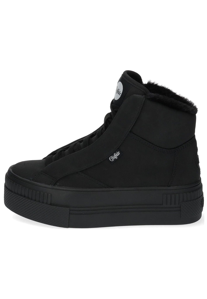 Buffalo Stiefelette Lederimitat Schwarz Warmfutter - surf4shoes