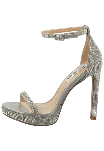 Steve Madden Sandalen Textil Silber - surf4shoes