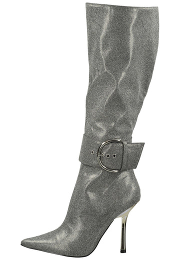 Steve Madden Stiefel Lederimitat Silber - surf4shoes