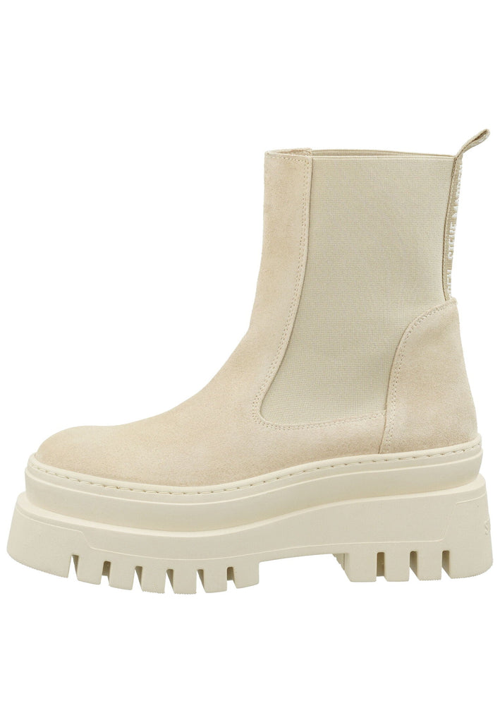 Steve Madden Stiefelette Leder/Textil Beige - surf4shoes