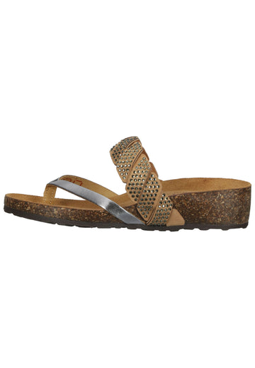 Scapa Pantoletten Leder Silber - surf4shoes