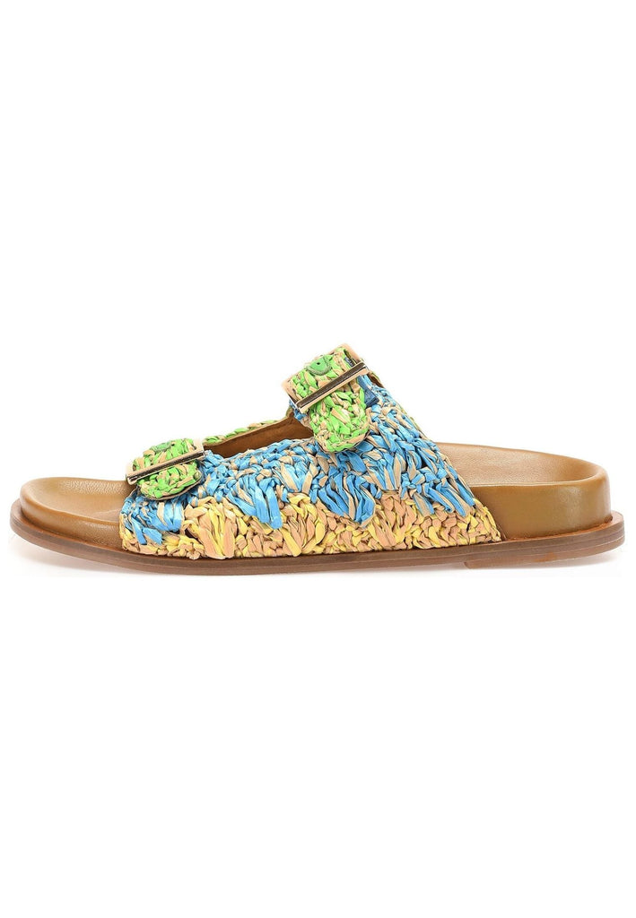 Inuovo Pantoletten Leder/Textil Grün/Blau - surf4shoes