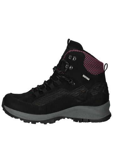 Waldläufer Wanderschuhe Leder/Textil Schwarz/Rosa - surf4shoes