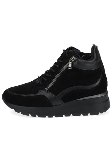 Waldläufer Sneaker Leder Schwarz Warmfutter - surf4shoes