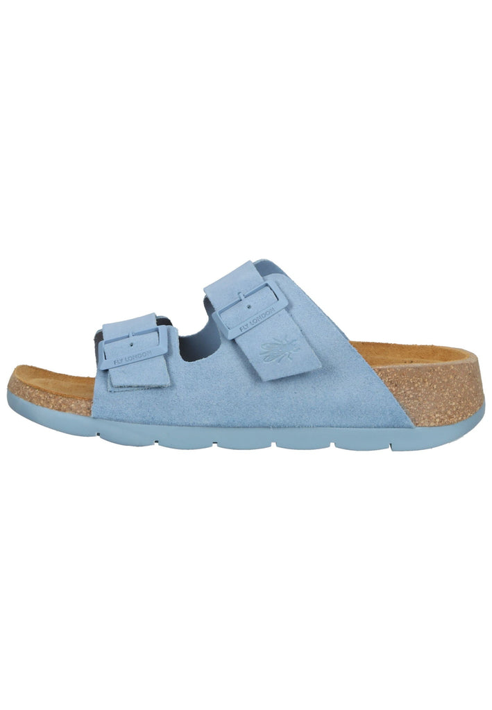 FLY London Pantoletten Leder Hellblau - surf4shoes