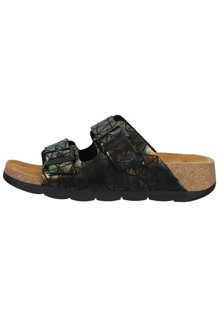 FLY London Pantoletten Leder Schwarz - surf4shoes