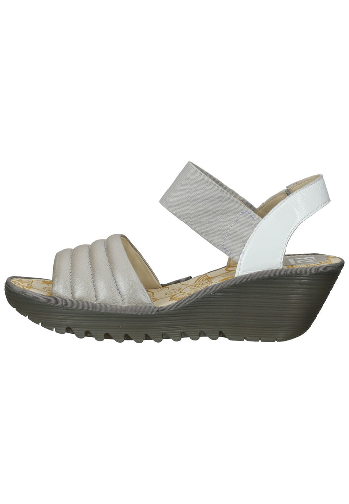 FLY London Sandalen Leder Silber/Weiß - surf4shoes