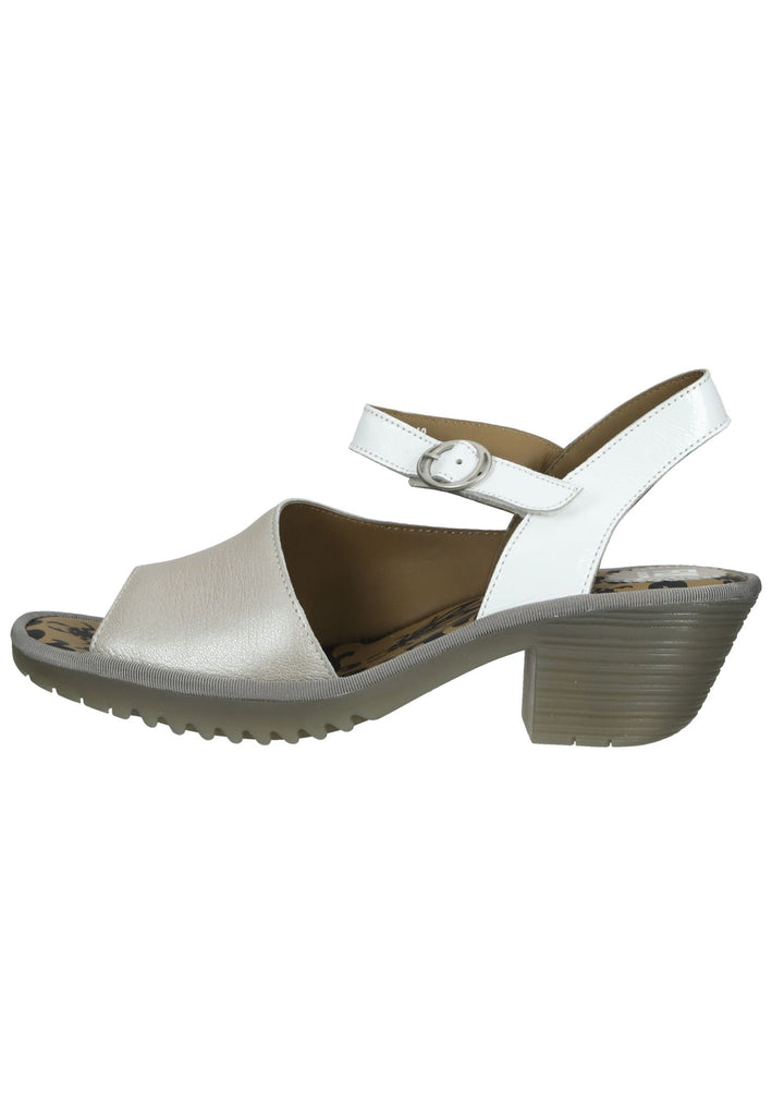 FLY London Sandalen Leder Silber/Weiß - surf4shoes