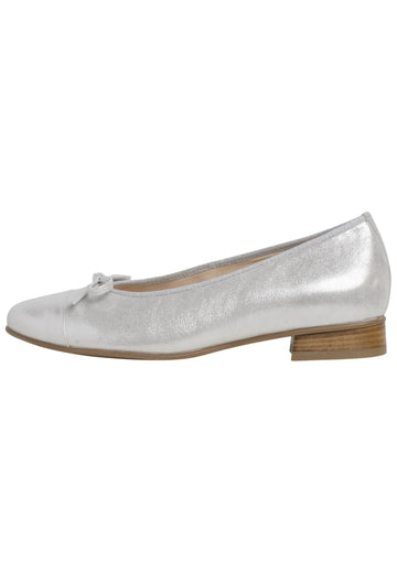 HASSIA Ballerinas Leder/Textil Silber - surf4shoes