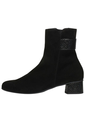 HASSIA Stiefelette Veloursleder Schwarz - surf4shoes