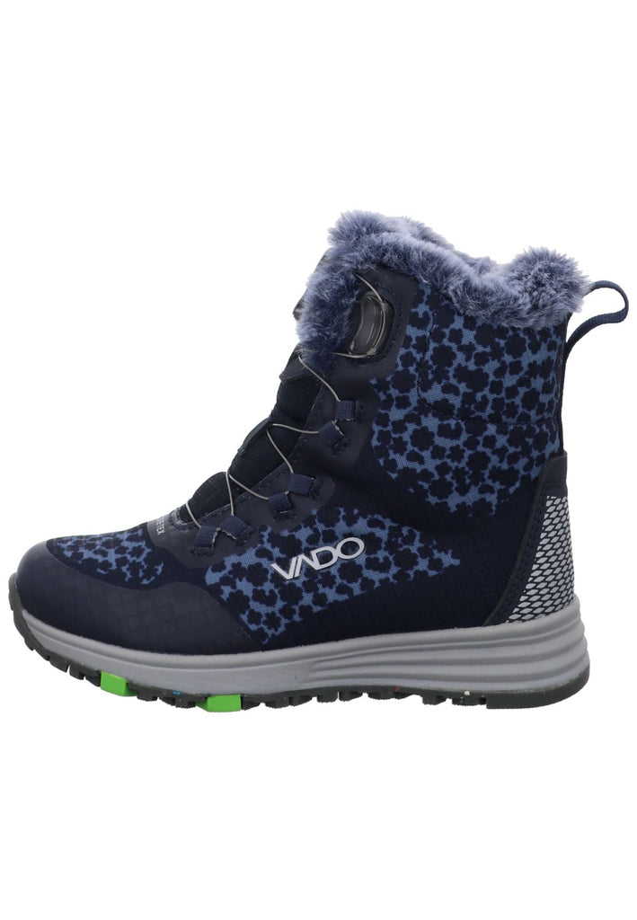 VADO Stiefelette Lederimitat/Mesh Dunkelblau Warmfutter - surf4shoes