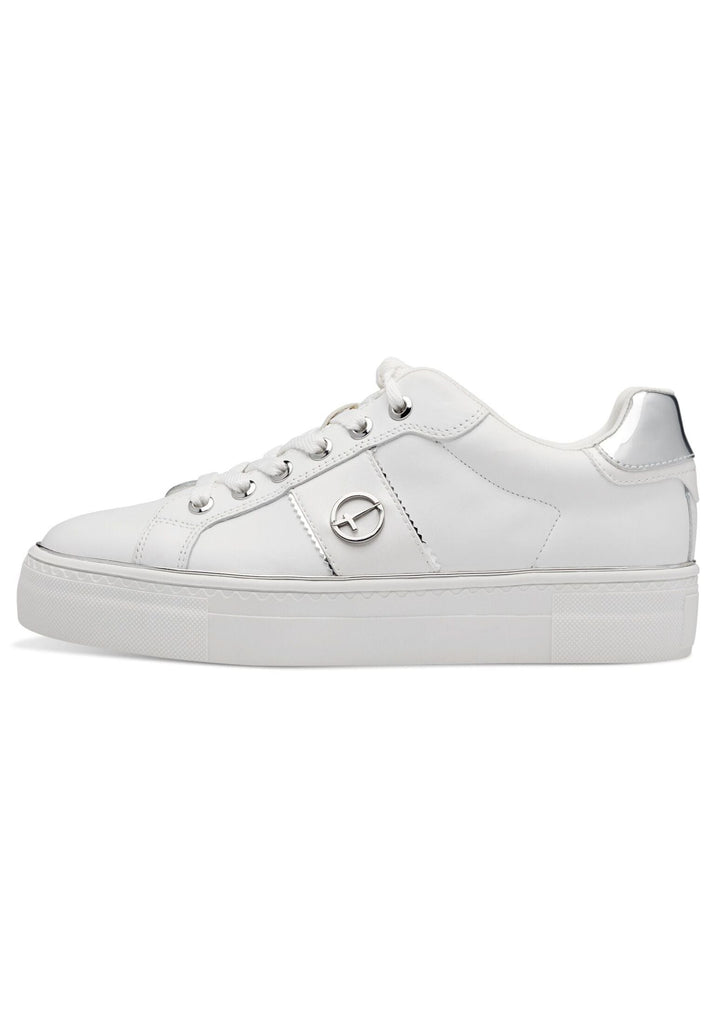 Tamaris Sneaker Leder/Synthetik Weiß/Silber - surf4shoes