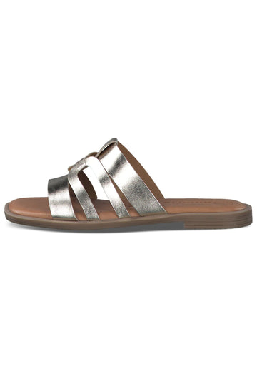 Tamaris Pantoletten Leder Hellgold - surf4shoes