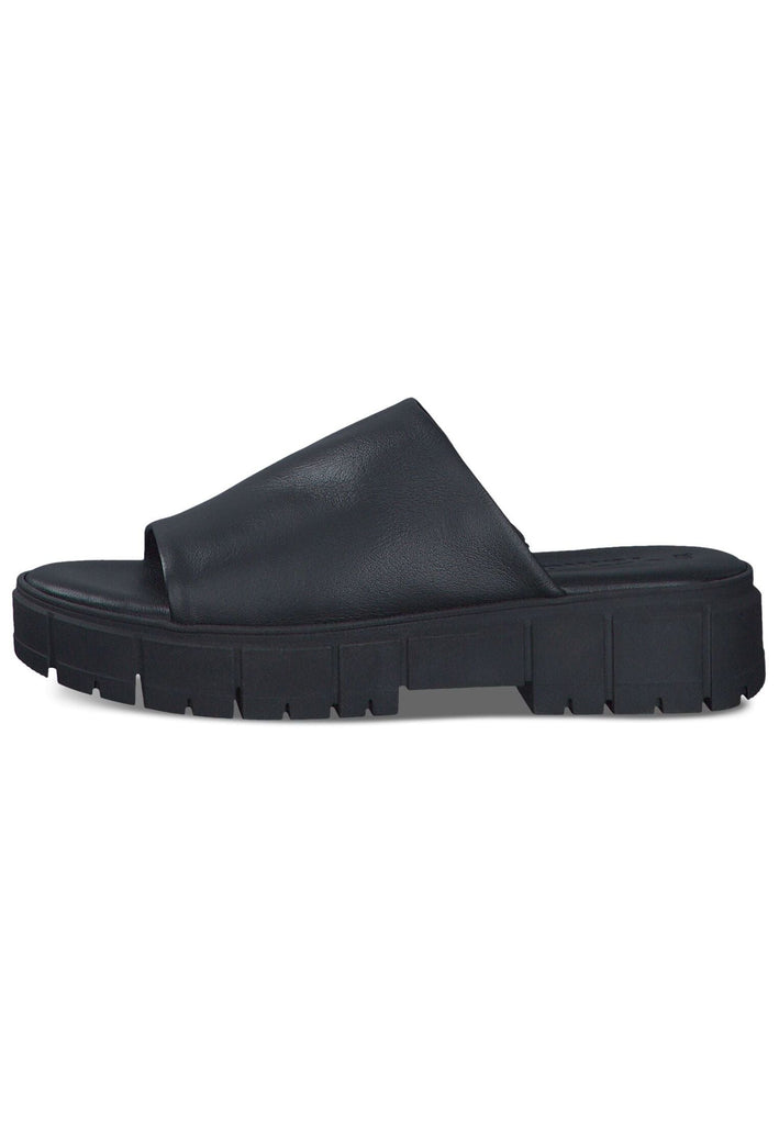 Tamaris Pantoletten Leder Schwarz - surf4shoes